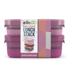 Lunch Bento Stack Plastic Food Storage Container, Set of 2
