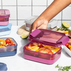 Plastic Food Storage 3.7c Containers with Soft Base, Set of 5