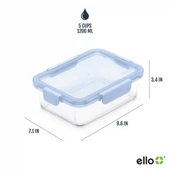 Color Lock® Glass Food Storage, 5 Cup Set of 5