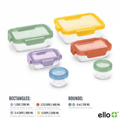 Color Lock® Glass 12pc Mixed Meal Prep Set