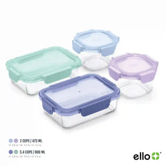 Color Lock® Glass 8pc Mixed Meal Prep Set