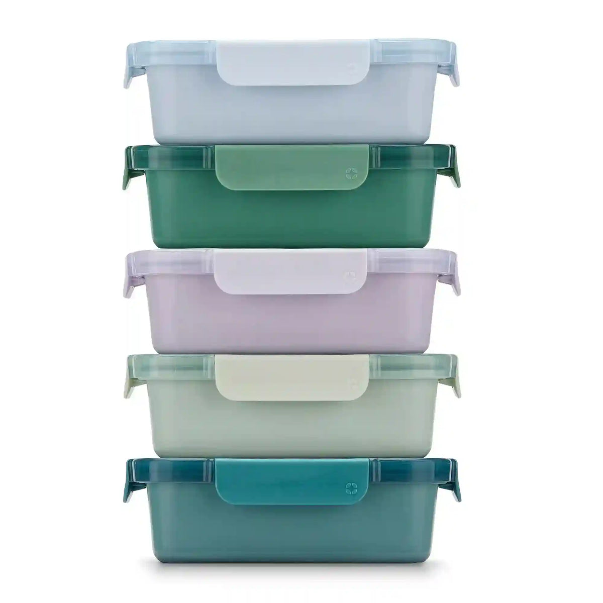 Color Lock® Ceramic Coated Glass Food Storage, Set of 5