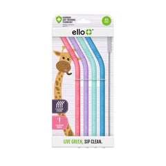 Kids Silicone Reusable Straws - Set of 4