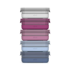 Plastic Food Storage 3.7c Containers with Soft Base, Set of 5